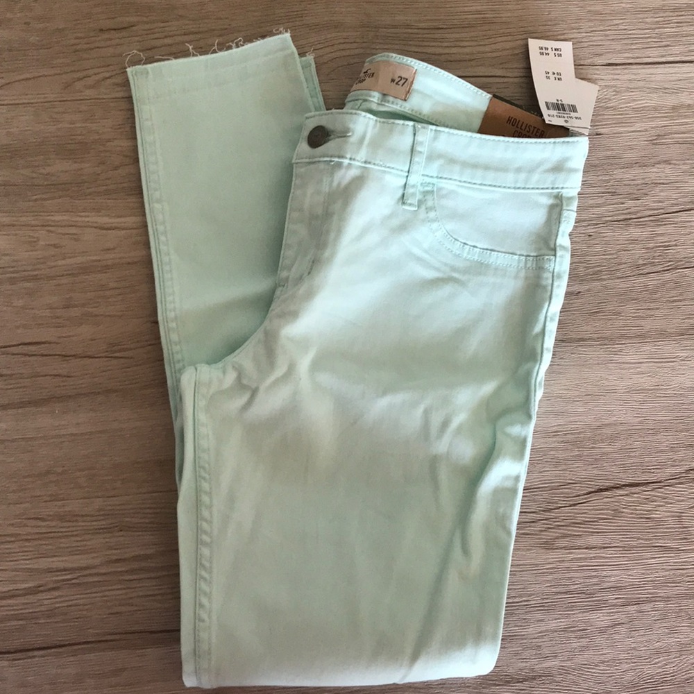 Light teal skinny jeans